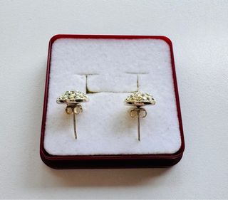 Pendientes de plata dorados con circonitas