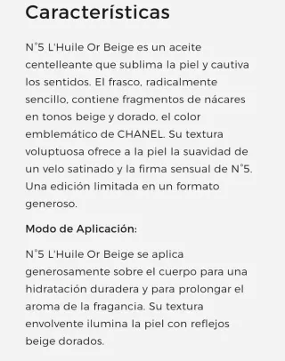 Chanel N°5 L'Huile Or Beige Body Oil