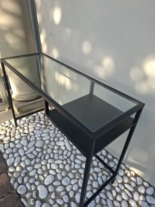 IKEA VITTSJÖ Console Nero Vetro Metallo