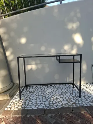 IKEA VITTSJÖ Console Nero Vetro Metallo