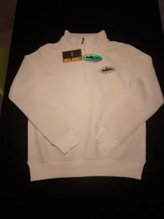 Sudadera Corteiz Blanca Media Cremallera