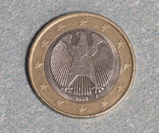 Moneta 1 Euro 2002 Germania errore di conio