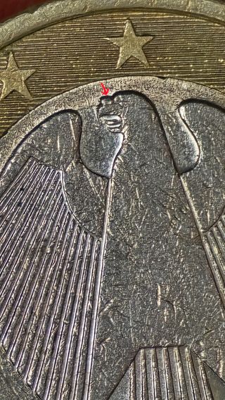 Moneta 1 Euro 2002 Germania errore di conio