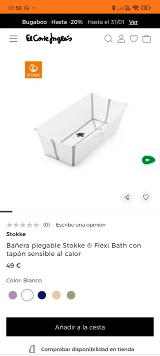 Bañera Stokke Plegable