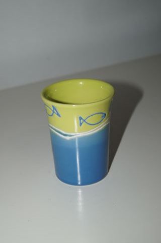 Conjunto Cerâmica Peixes Azul e Verde