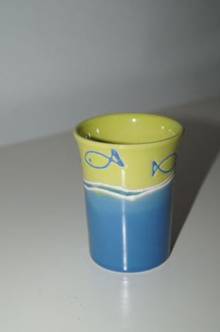 Conjunto Cerâmica Peixes Azul e Verde