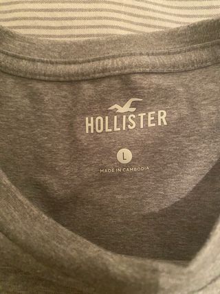 Camiseta Hollister mujer gris