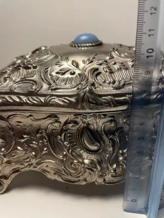 Scatola portagioie vintage musicale color argento