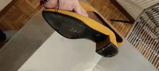 Zapatos de tacón mujer amarillo mostaza