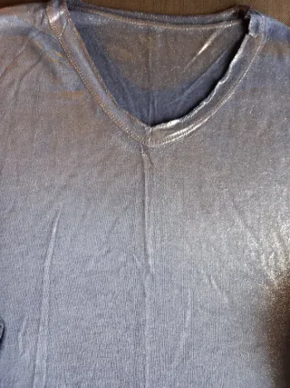 Jersey pico azul y plateado