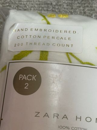 Fundas Almohada Bordadas Zara Home Pack 2