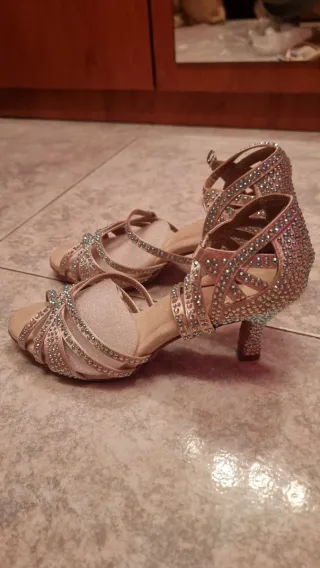 Zapatos de Baile Rosa y Plateado