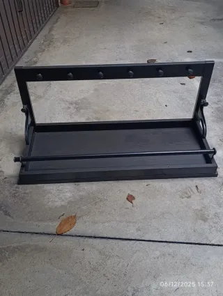 Scarpiera in legno e metallo cappelliera