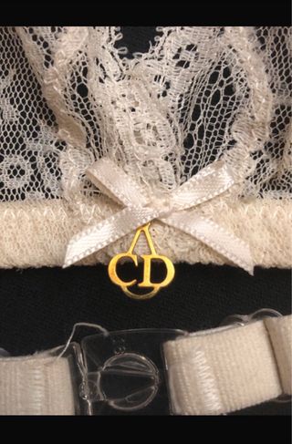 Sujetador vintage Dior encaje beige
