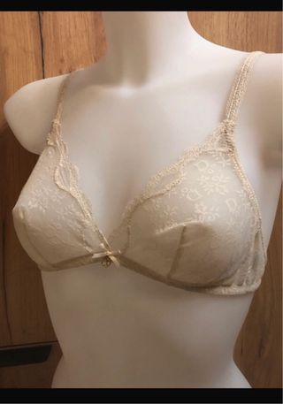 Sujetador vintage Dior encaje beige