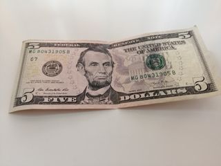 Banconota 5 Dollari USA Serie 2013 Autentica