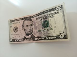 Banconota 5 Dollari USA Serie 2013 Autentica