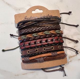 Set di Braccialetti in Pelle Stile Bohémien