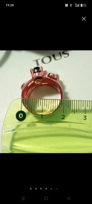 ANILLO TOUS PLATA DORADA ROSA VERMEIL NUEVO T.12