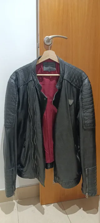 Chaqueta de piel negra Kaporal