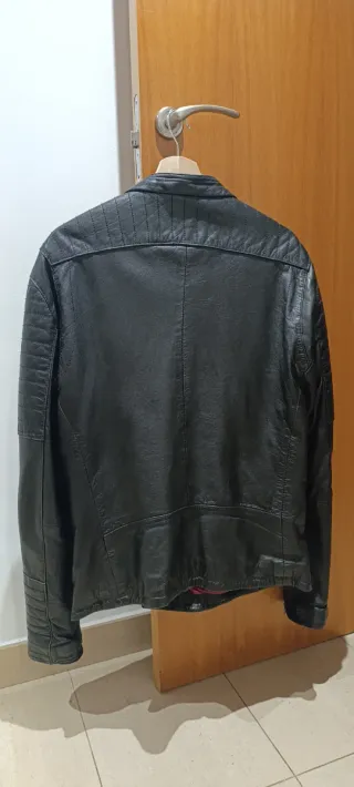 Chaqueta de piel negra Kaporal
