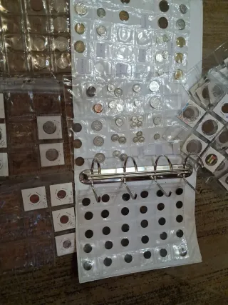 Colección de monedas en álbum