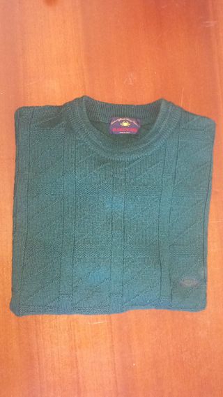 Maglione Uomo Lana Girocollo Verde Taglia L