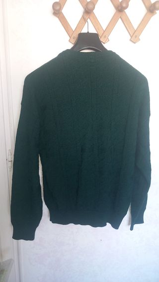 Maglione Uomo Lana Girocollo Verde Taglia L