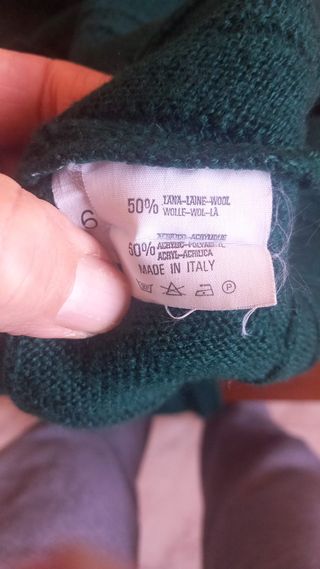 Maglione Uomo Lana Girocollo Verde Taglia L