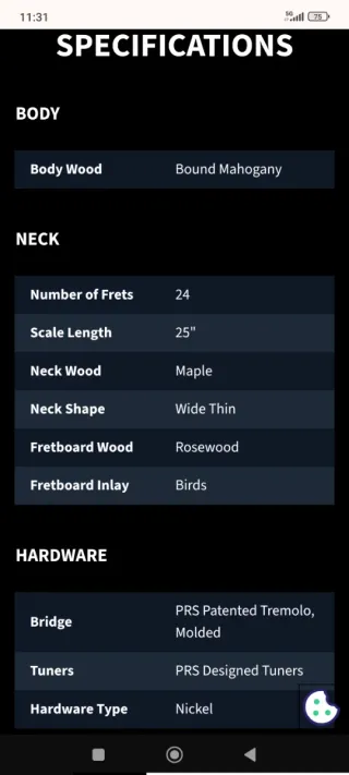 PRS Guitarra Eléctrica Envío Correos 50€