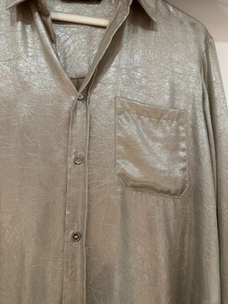 Camisa Zara Textura Dorada