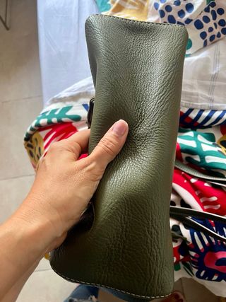 Bolso Purificación García verde flecos