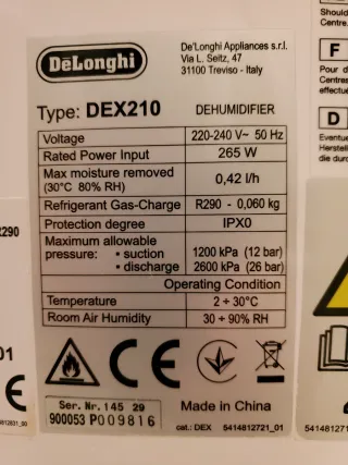 Deshumidificador DeLonghi Ariadry