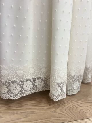 Vestido Comunión Plumeti Bordado Blanco