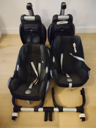 2 Sillas Maxicosi + 2 Bases + Adaptador Gemelar