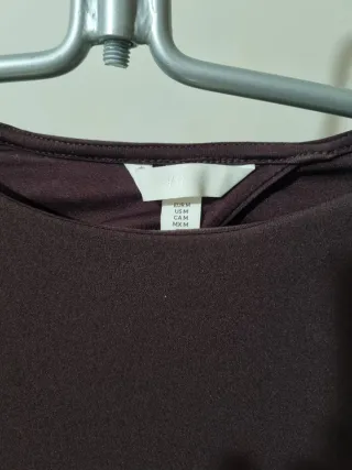 Vestido manga larga burdeos oscuro