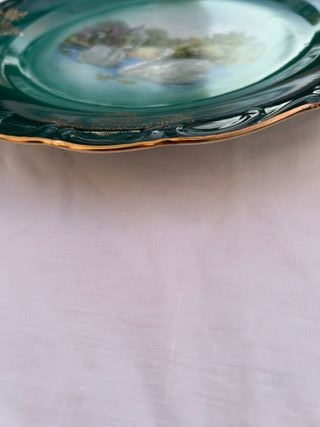 Plato decorativo estilo Limoges Rosenthal cisnes