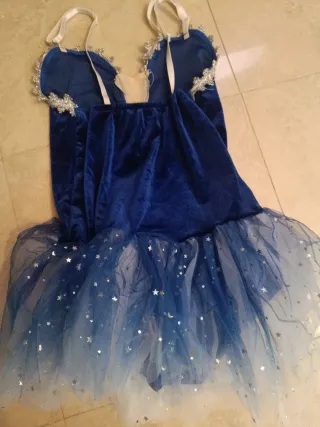 Vestido Tutú Azul Terciopelo y Plata