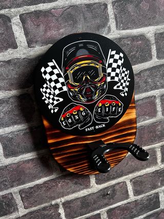 Colgador Casco Moto Diseño Racing