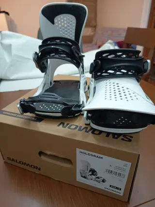 Fijaciones Salomon Hologram Talla S Blancas