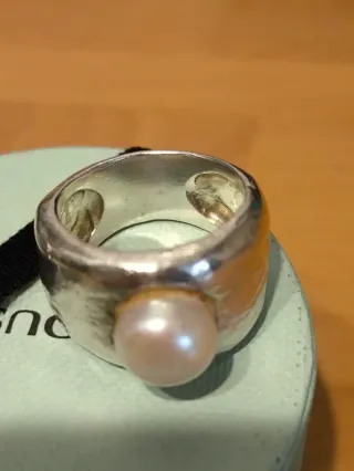 Anillo Tous Original Talla 19 Perla Plata