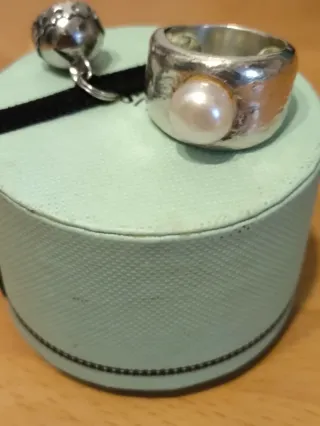Anillo Tous Original Talla 19 Perla Plata