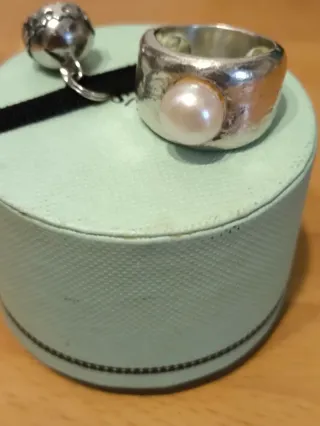 Anillo Tous Original Talla 19 Perla Plata