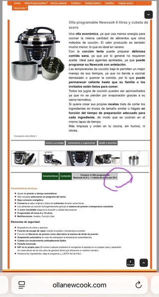 Olla Newcook 6L + Cubeta Acero de un solo uso