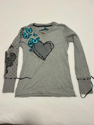 Jersey Desigual Corazón Mariposas Talla M
