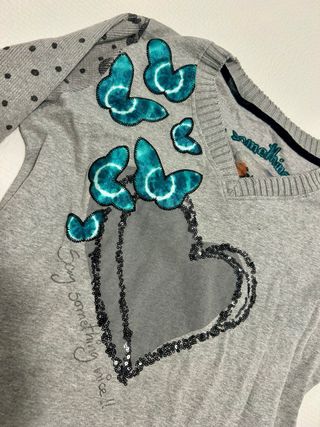 Jersey Desigual Corazón Mariposas Talla M
