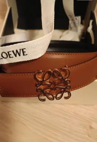 Cinturón Loewe Reversible Marrón cognac y negro.