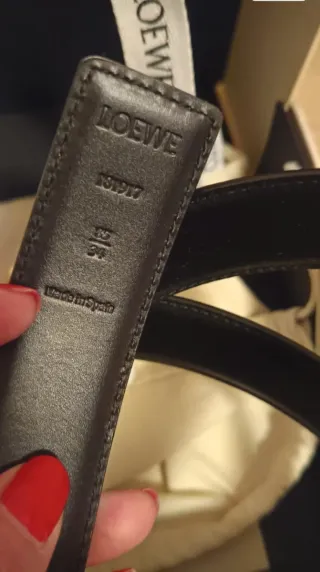 Cinturón Loewe Reversible Marrón cognac y negro.