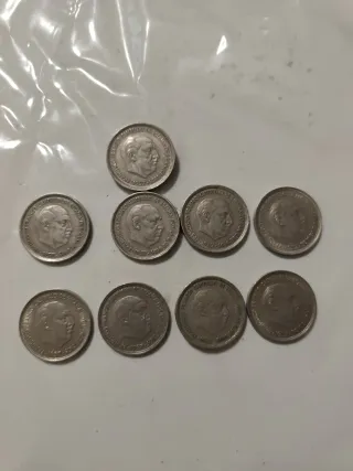 Monedas 50 Pesetas Franco 1957 ( 9 unidades)