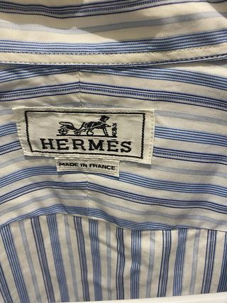 Camisa Hermès Rayas alta costura